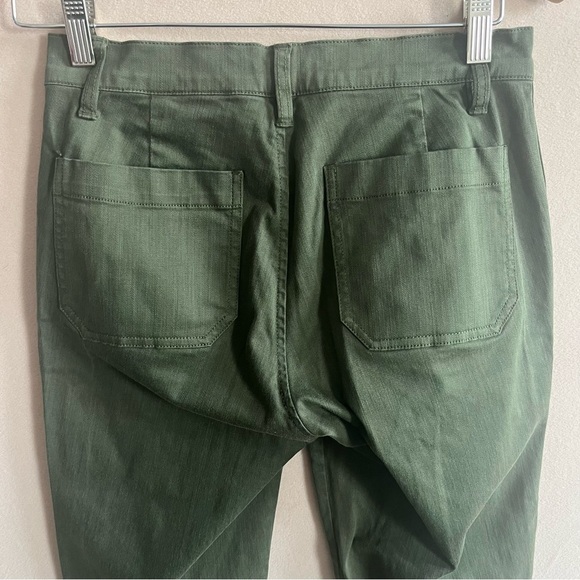 JCrew Vintage Straight Leg Cargo Pant Slub Sateen size 26 Green - Picture 12 of 15